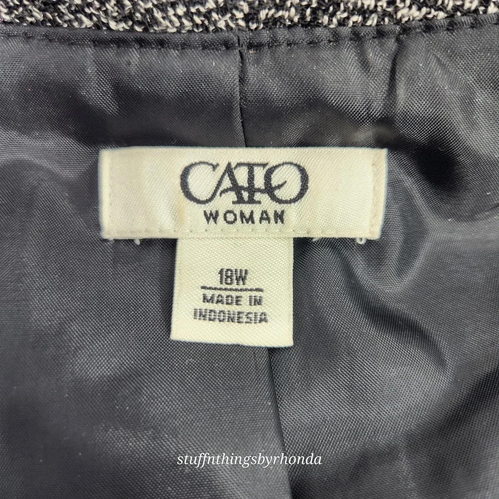 Cato Women's Plus Fully Lined 2 Pc Set 22W Skirt & 18W‎ Blazer/Top Machine Wash
